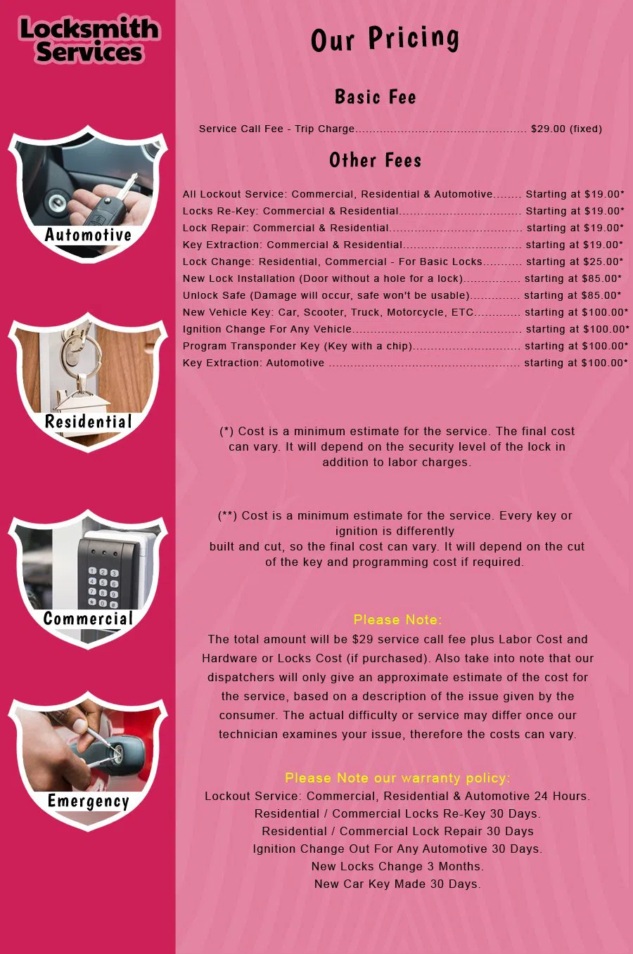 Ridgefield NJ Locksmith Store Ridgefield, NJ 201-514-6017 - price-list-c-18